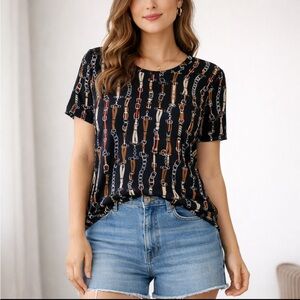 Tommy Hilfiger Women’s size small Equestrian t shirt lightweight layering *READ